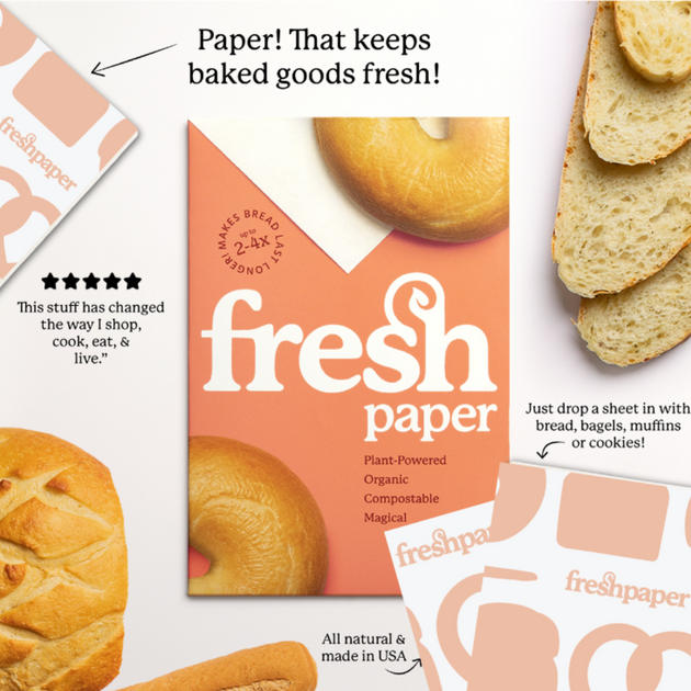 THE FRESHGLOW Co FRESHPAPER Food Saver Sheets for Produce, 8 Reusable